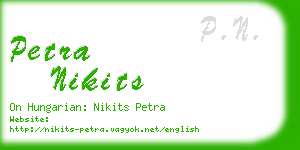 petra nikits business card